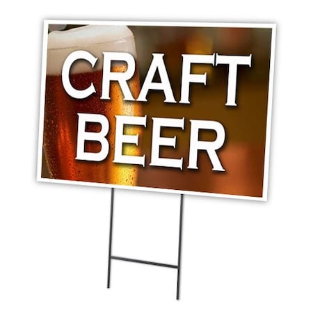 Signmission Craft Beer Yard Sign & Stake outdoor plastic coroplast window, C-1216 Craft Beer C-1216 Craft Beer